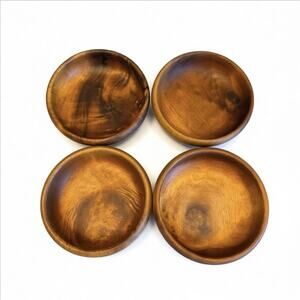 The House of Myrtlewood 6" Wooden Bowls Coos Bay Oregon USA Set of 4 EUC Handmad